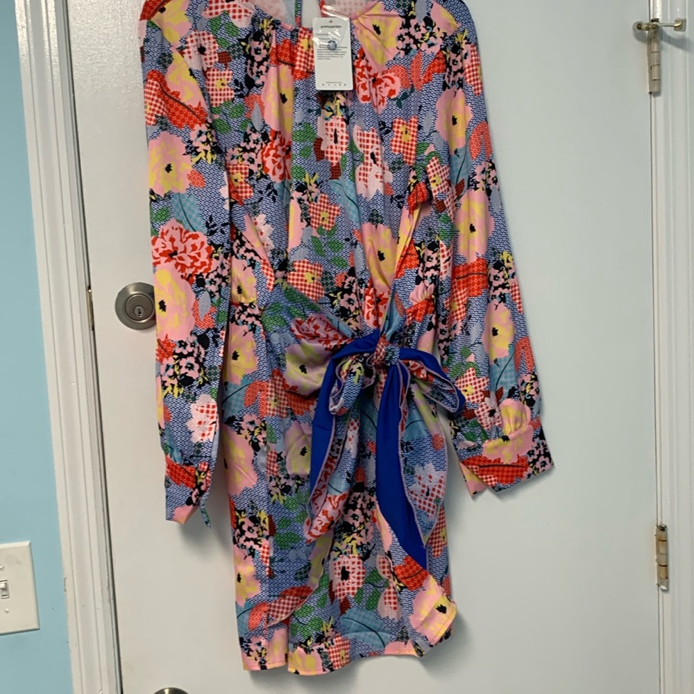 Pretty Garden xxl faux wrap floral print dress
